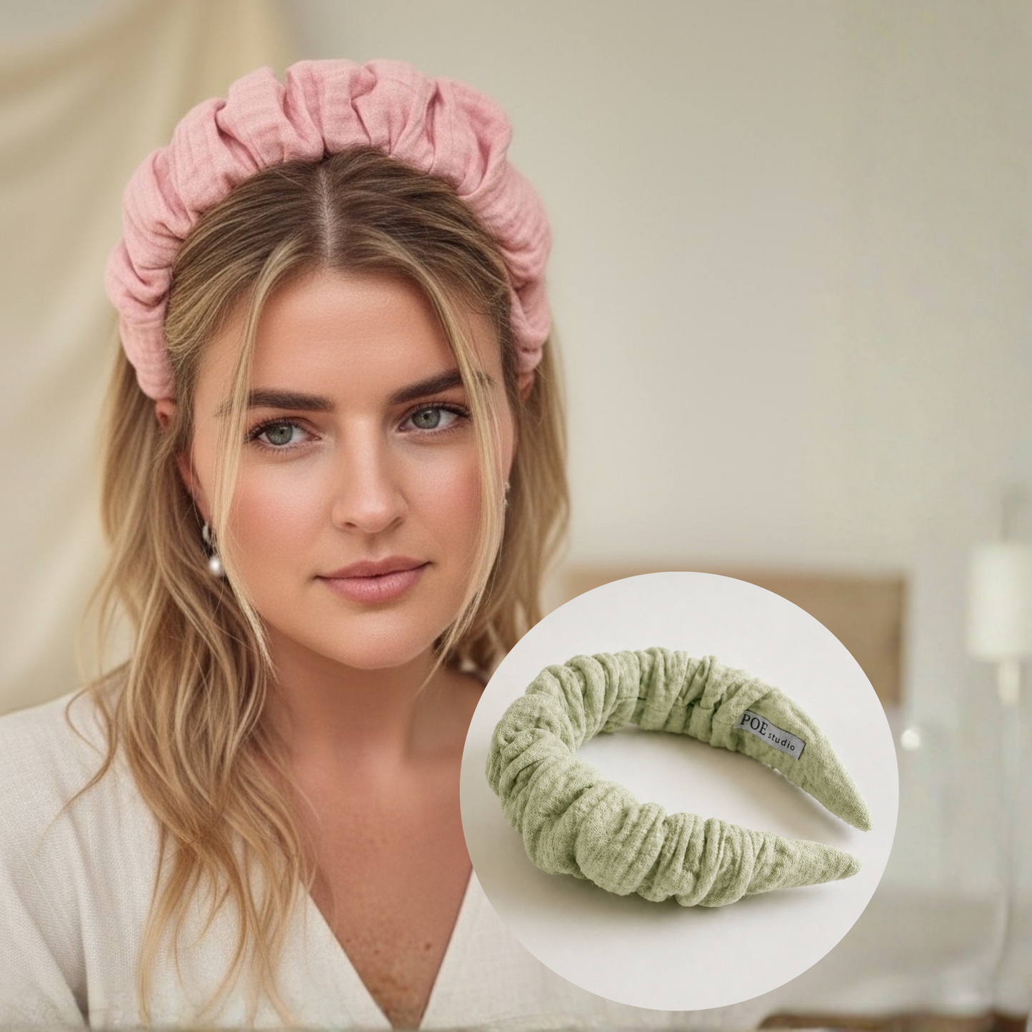 Muslin headband Pistachio Green