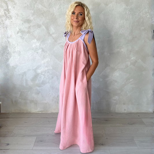 Muslin Travel Dress Lilac Rose
