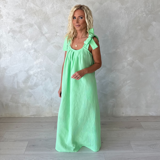 Muslin Travel Dress Light Lime