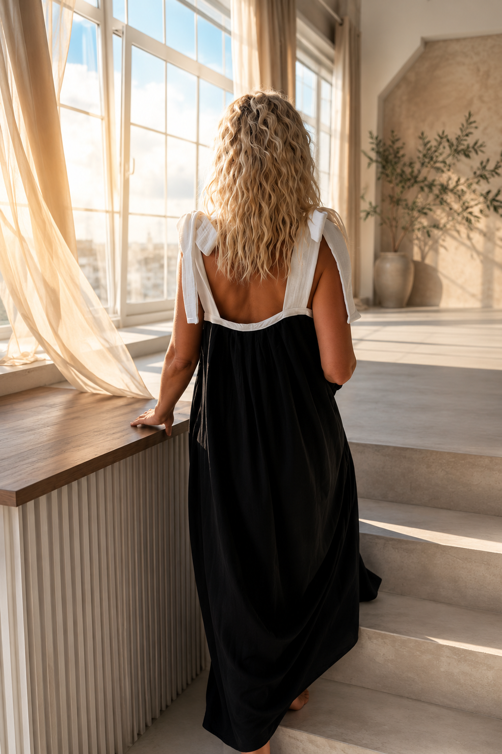 Muslin Travel Dress Black Vanilla
