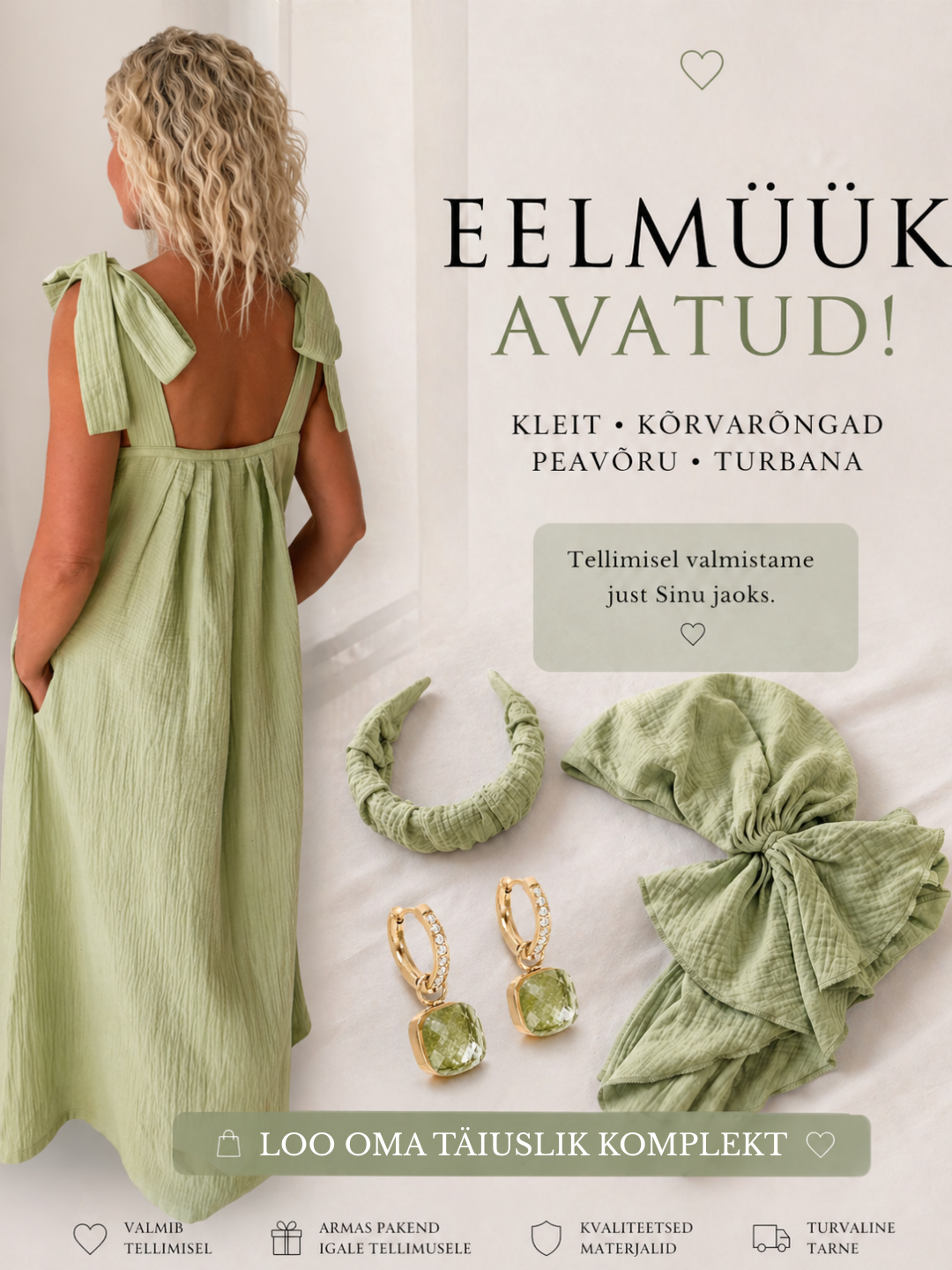 Muslin headband Pistachio Green