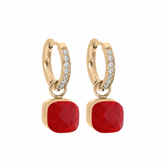 Qudo Firenze Earrings Ruby Red