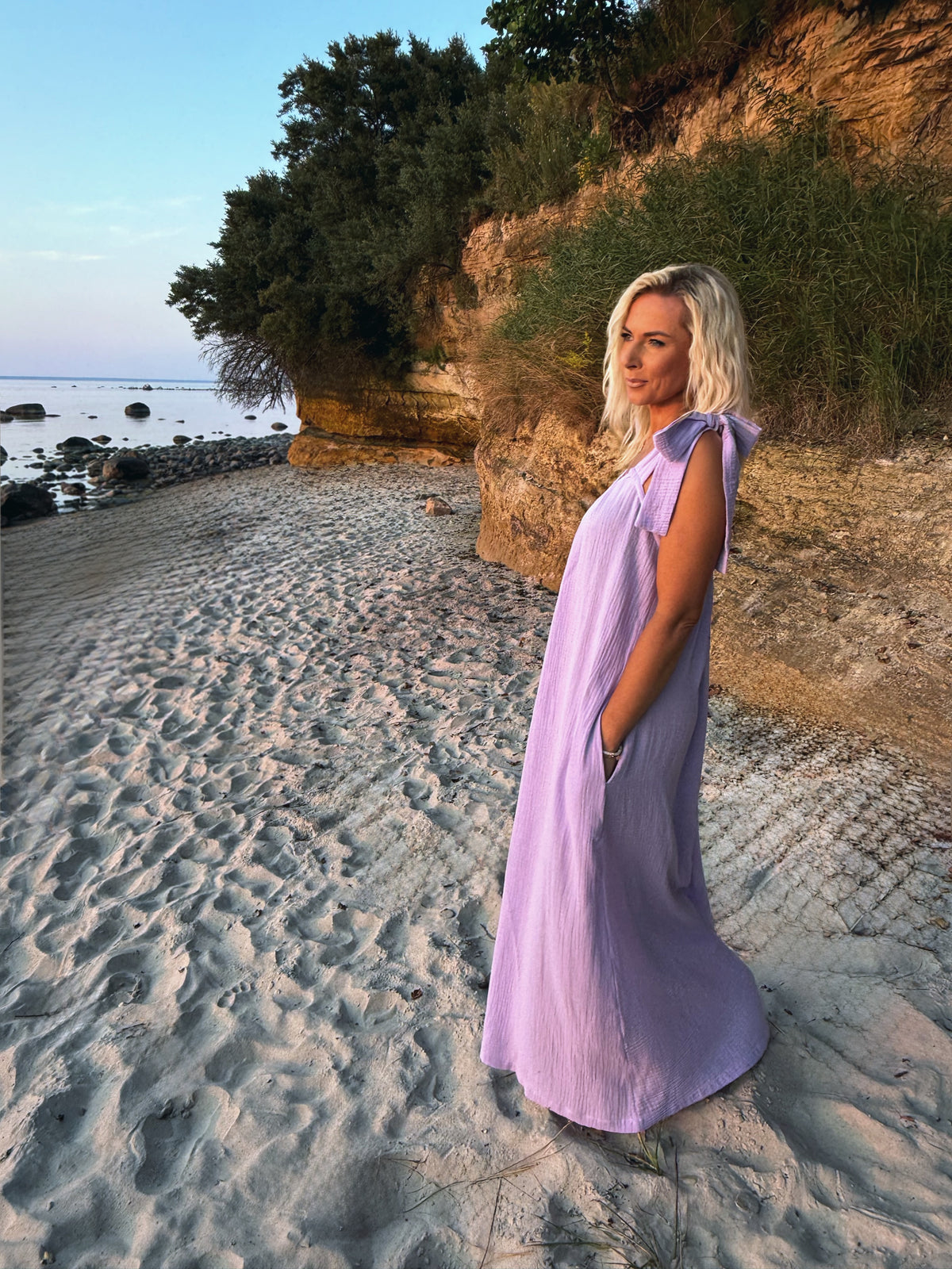 Muslin Travel Dress Lilac