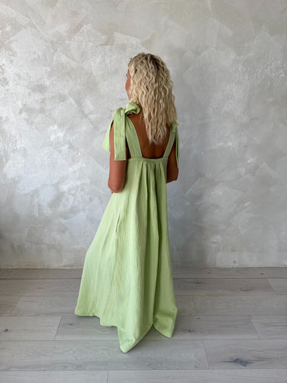 Musliinist suve- ja reisikleit Pistachio Green