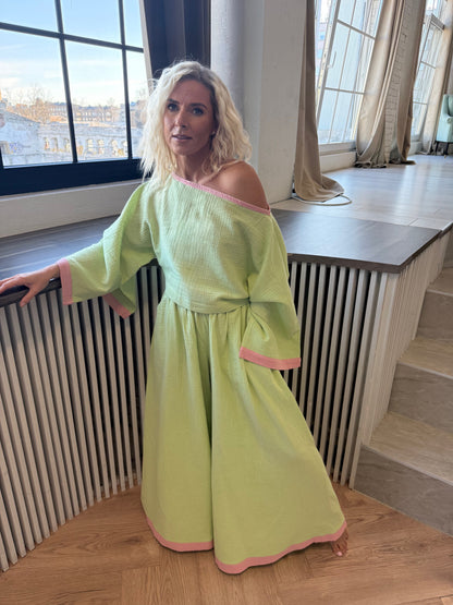 The Muslin Flow Set - Pistachio Rose