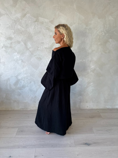 The Muslin Flow Set - Black