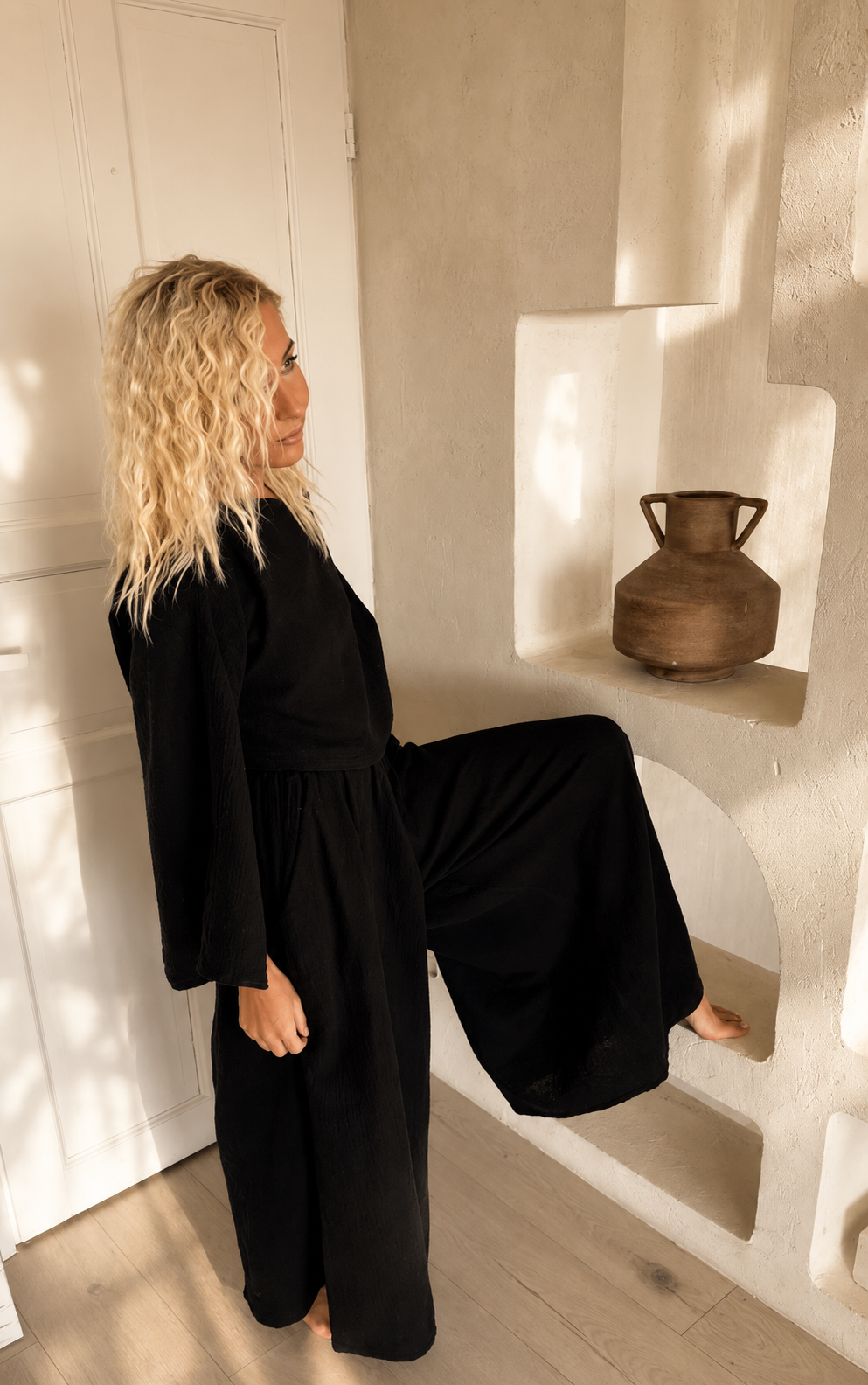 The Muslin Flow Set - Black