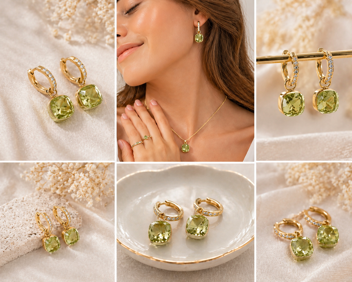 Qudo Firenze Earrings Pistachio Green