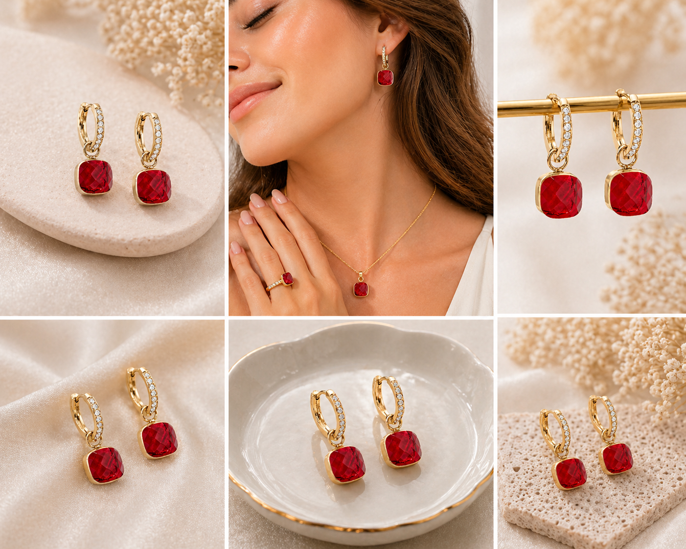 Firenze Deluxe kõrvarõngad Ruby Red