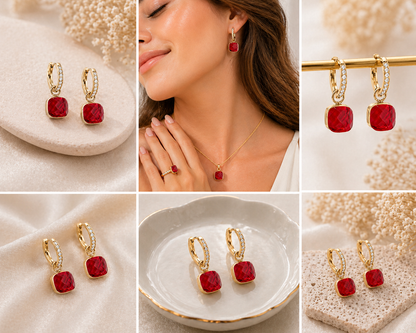 Firenze Deluxe kõrvarõngad Ruby Red